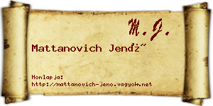 Mattanovich Jenő névjegykártya