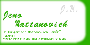 jeno mattanovich business card